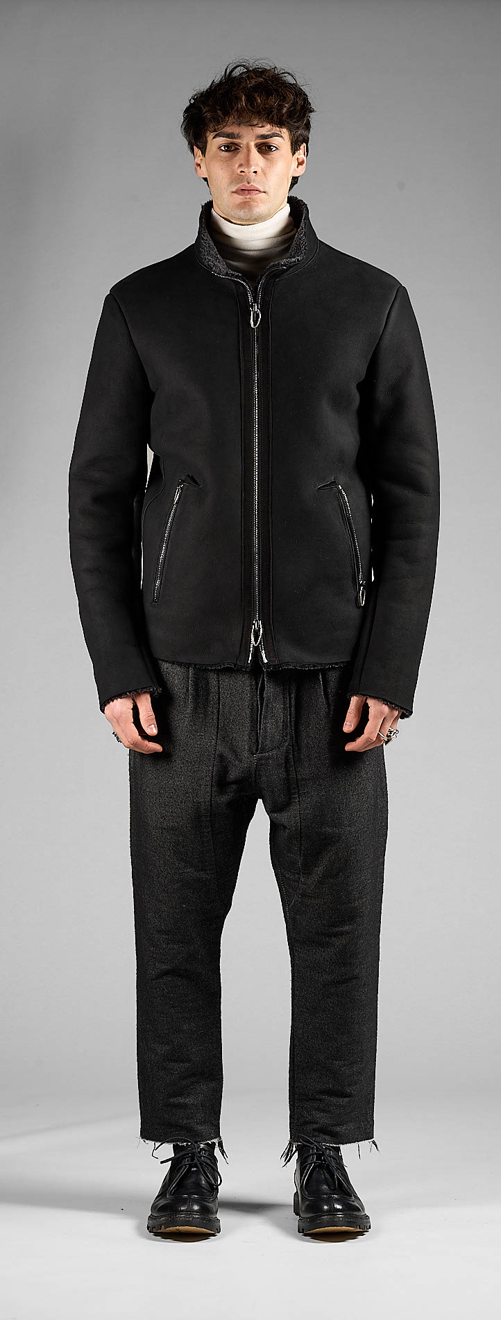 DANIELE BASTA LEATHER AND SILVER JACKET 